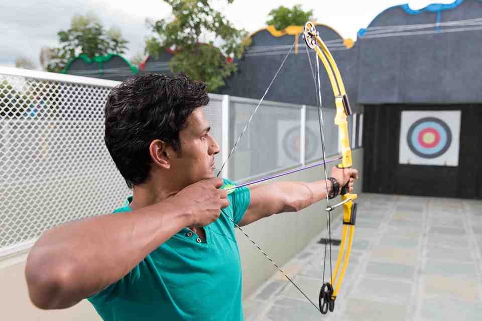 Fun shooting activity at Sahas Ramoji Adventure Park